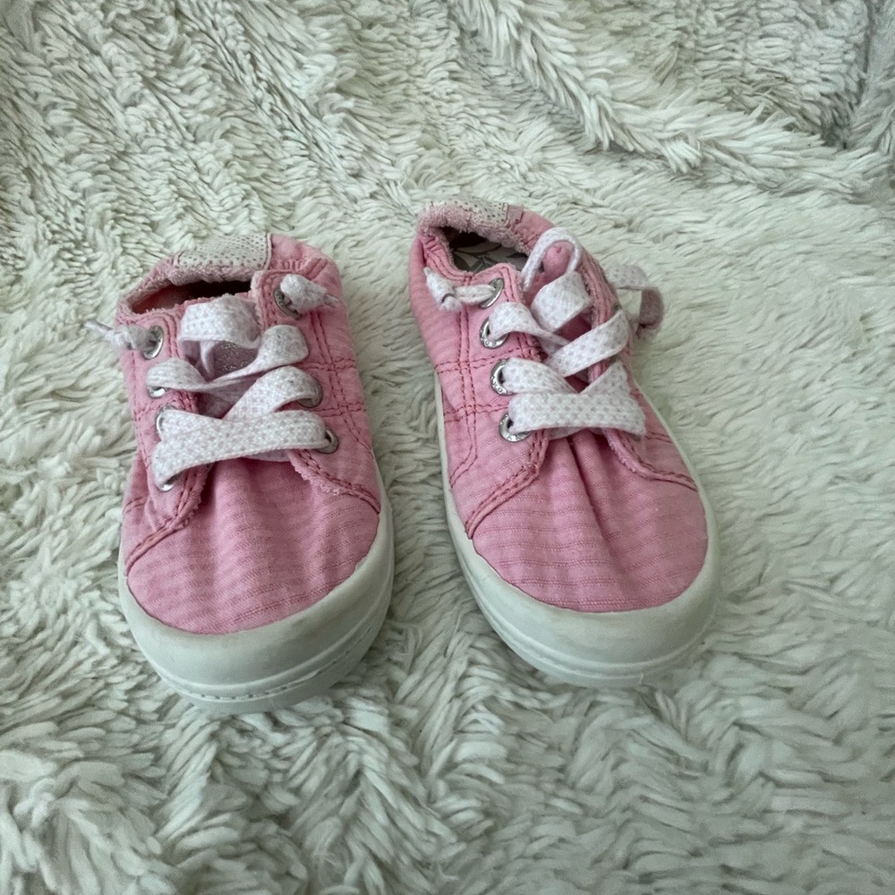 Roxy Girls Bayshore Pink Print Slip On Shoes Size 11
